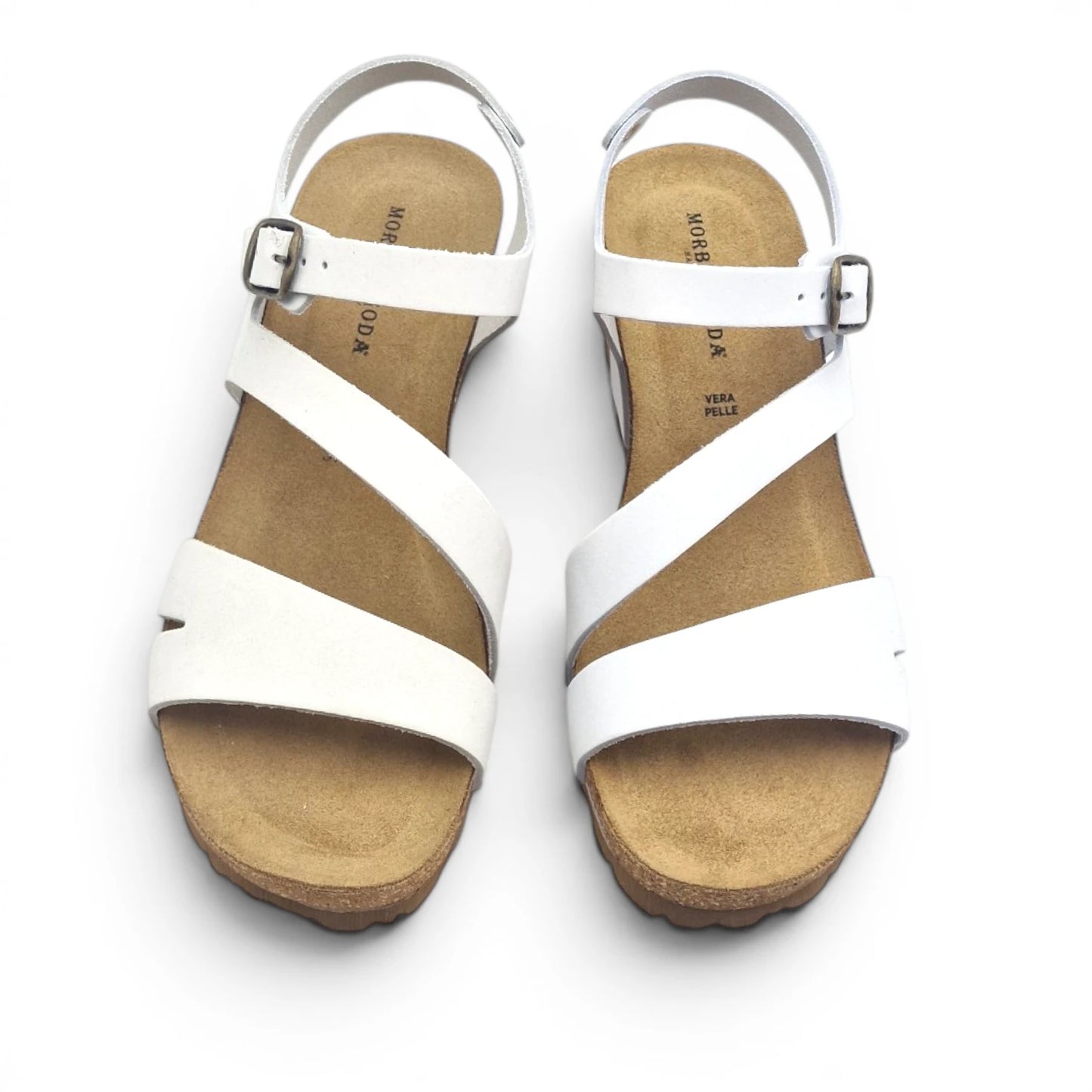 Sandalo Donna con Zeppa Morbicomoda Fascia Bianco