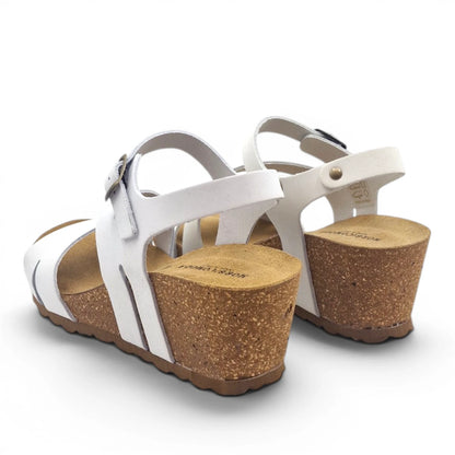 Sandalo Donna con Zeppa Morbicomoda Fascia Bianco
