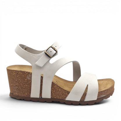 Sandalo Donna con Zeppa Morbicomoda Fascia Bianco