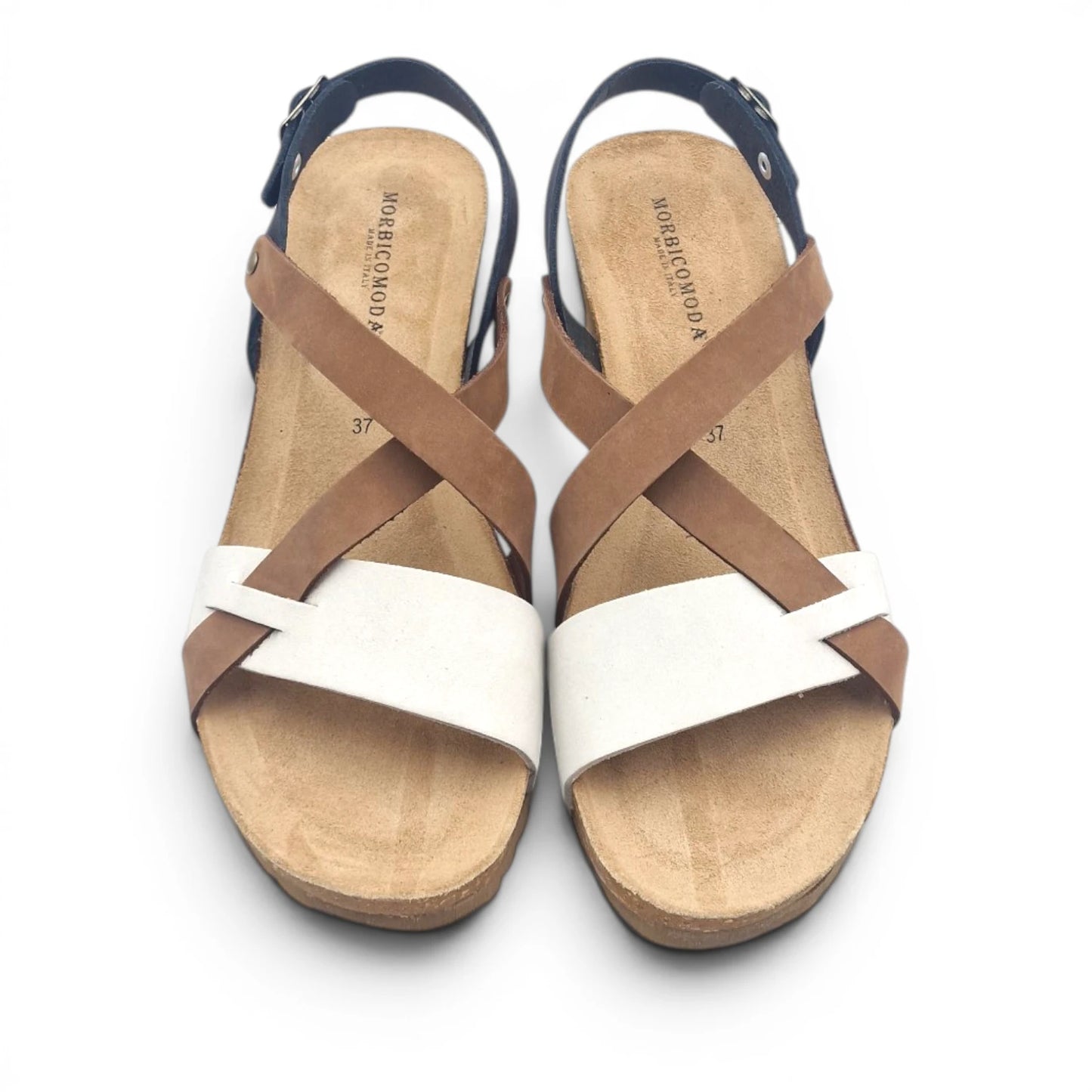 Sandalo Donna con Zeppa Morbicomoda Mau Mix Colour Moka