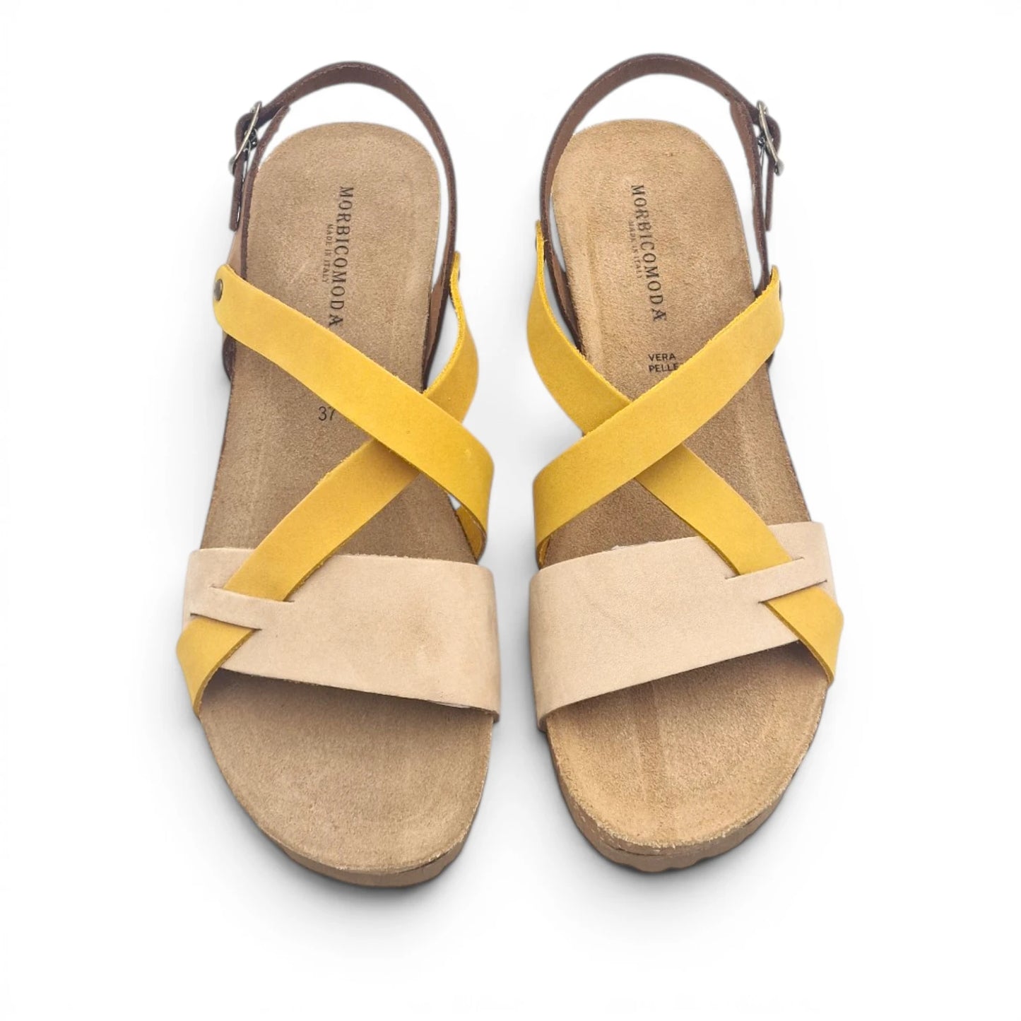 Sandalo Donna con Zeppa Morbicomoda Mau Mix Colour Nocciola