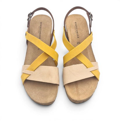 Sandalo Donna con Zeppa Morbicomoda Mau Mix Colour Nocciola