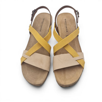 Sandalo Donna con Zeppa Morbicomoda Mau Mix Colour Nocciola