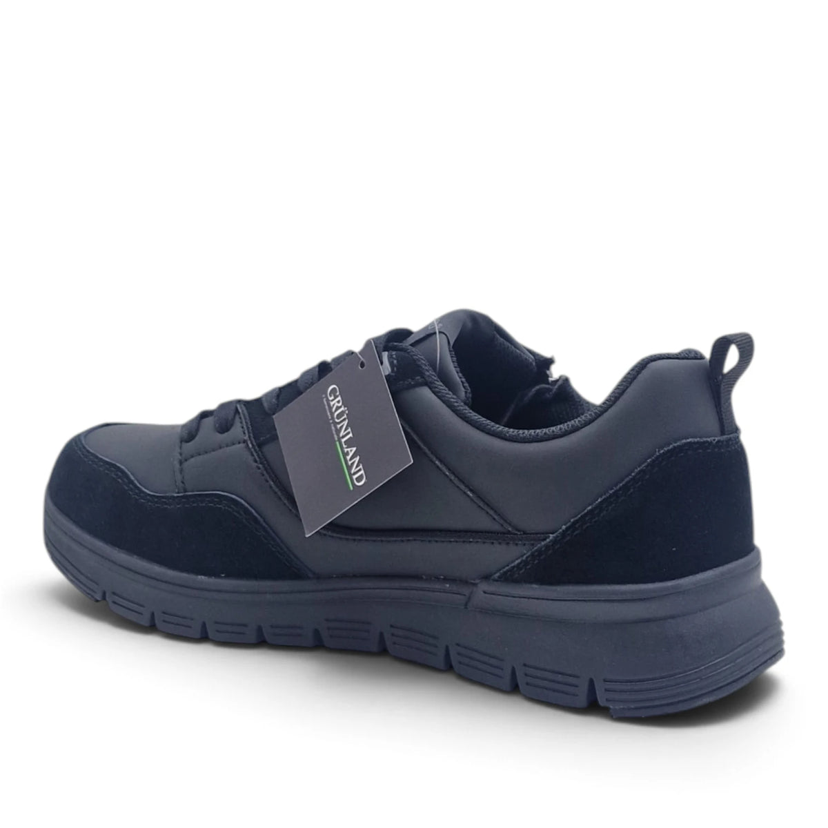 Sneakers uomo Grunland in Pelle Nero con zip