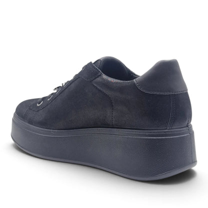 Sneakers Donna IGI&CO Nero in Pelle Glitter con Platform Alto