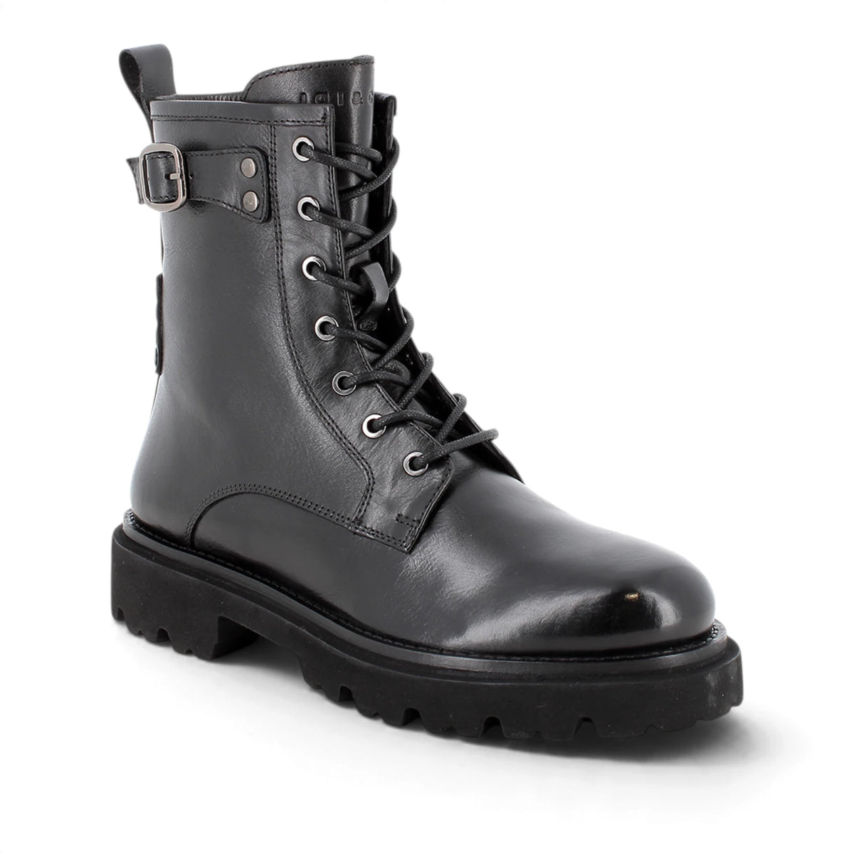 Anfibio Donna Igi&co in Pelle Nero con Borchiette e Zip