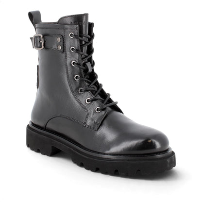 Anfibio Donna Igi&co in Pelle Nero con Borchiette e Zip