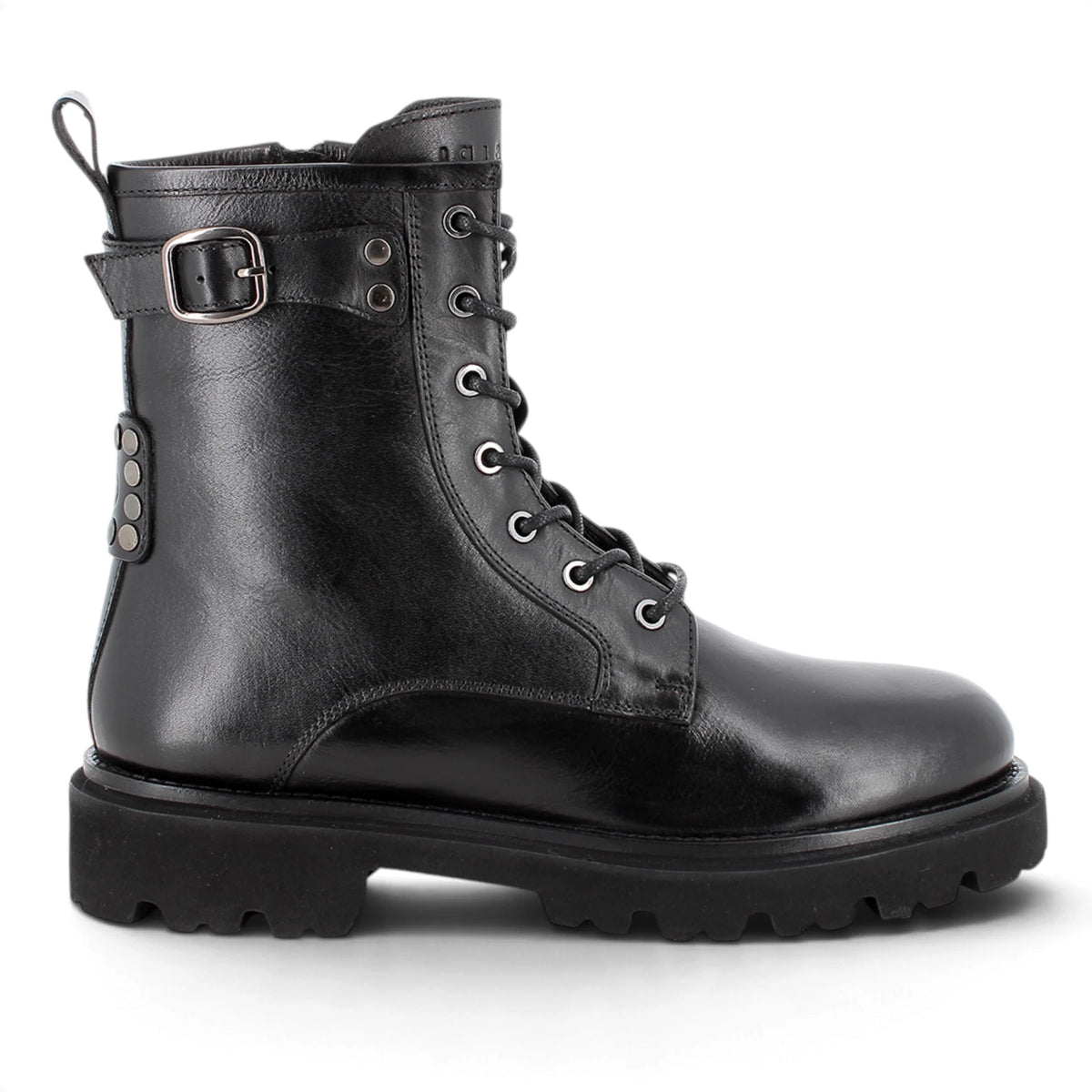 Anfibio Donna Igi&co in Pelle Nero con Borchiette e Zip