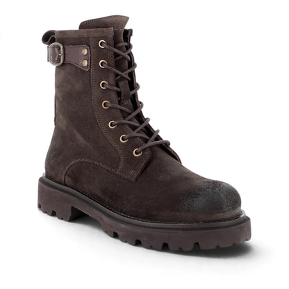Anfibio Donna Igi&co in Pelle scamosciata Marrone con Borchiette e Zip