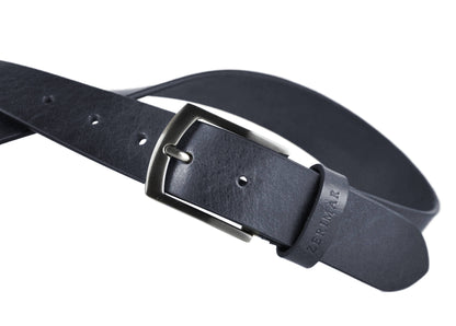 Cintura da uomo in Vera Pelle: Blu / 120