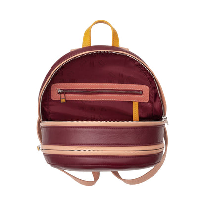 Zaino in pelle da donna Dudu con doppia cerniera bordeaux