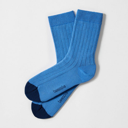 BeSky - Calzini in Cotone 100% Cotone Biologico: Blu - Taglia - 36/40