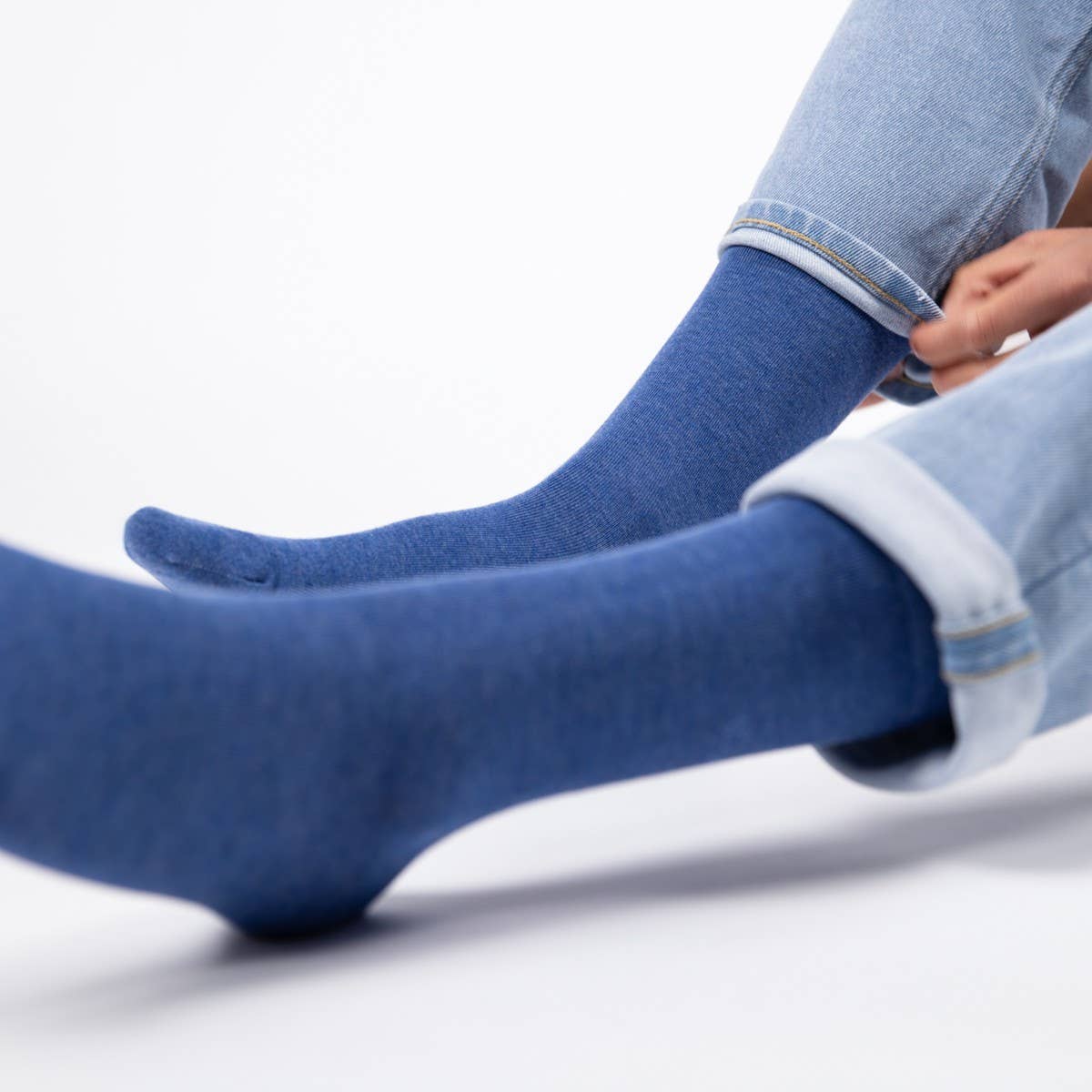 Calzini da Uomo in bambù - Blu jeans mélange: Taglia 41/46