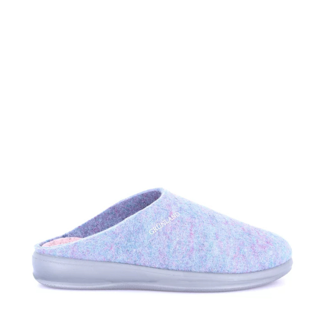 Pantofola Donna Grunland in feltro di Lana Ceruleo