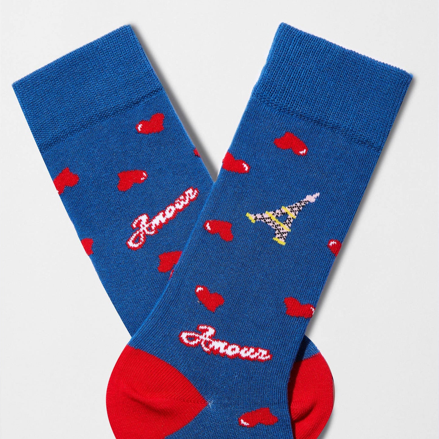 Calzini BeEmilyInParis Amour Blue - 100% Cotone Biologico: Taglia 36/40