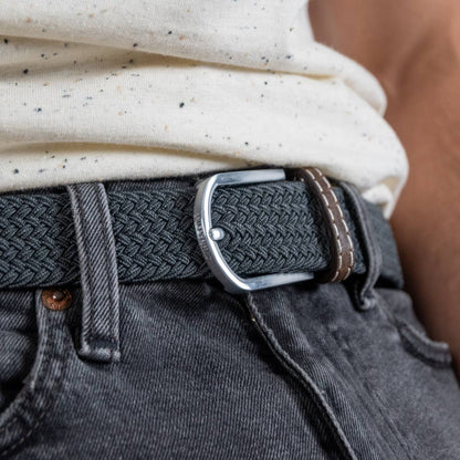 Cintura in Tessuto elastico intrecciata Grigio