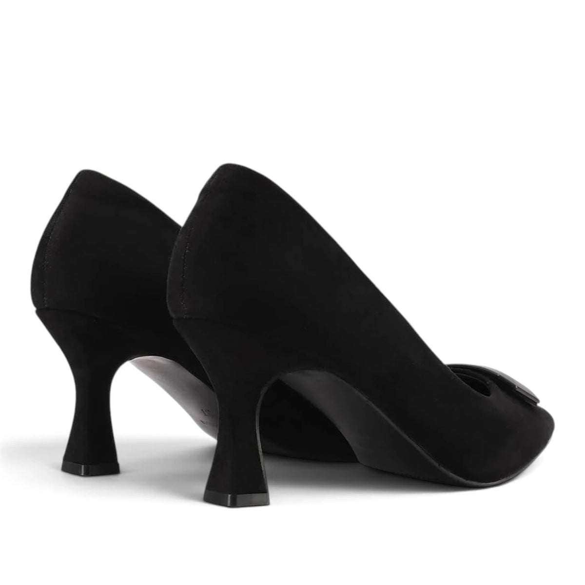 Décolleté Donna in Scamosciato Nero con Tacco Rocchetto