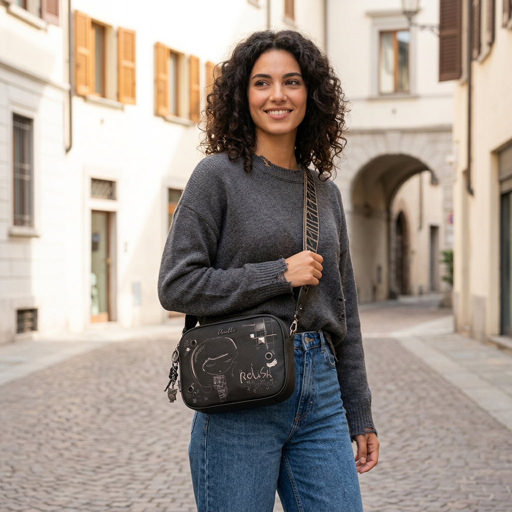 Borsa a Tracolla Donna Anekke Iron in Ecopelle