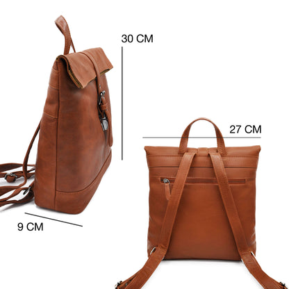 Zaino in pelle Cuoio con risvolto Zerimar