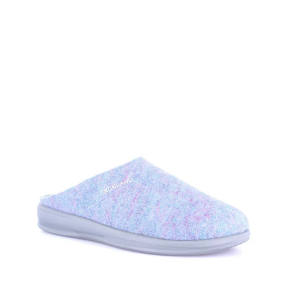 Pantofola Donna Grunland in feltro di Lana Ceruleo