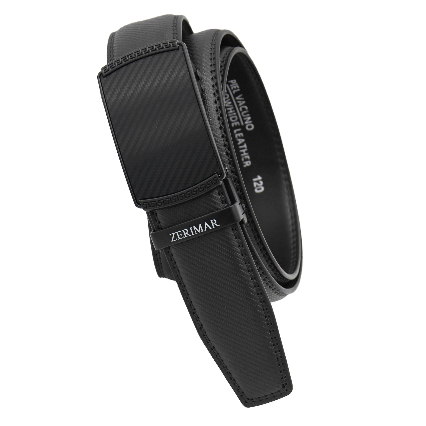 Cintura da uomo in pelle nero con fibbia automatica - larghezza 3,5 cm
