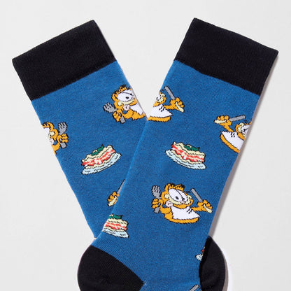 Calzini BeGarfield Foodie - Calzini in Cotone 100% Biologico: Blu - Taglia 41/46