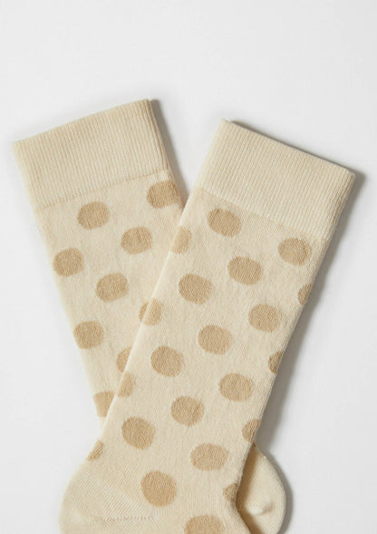 BePolkadots Beige - Calzini in Cotone Biologico 100%: Bianco sporco - Taglia 36/40