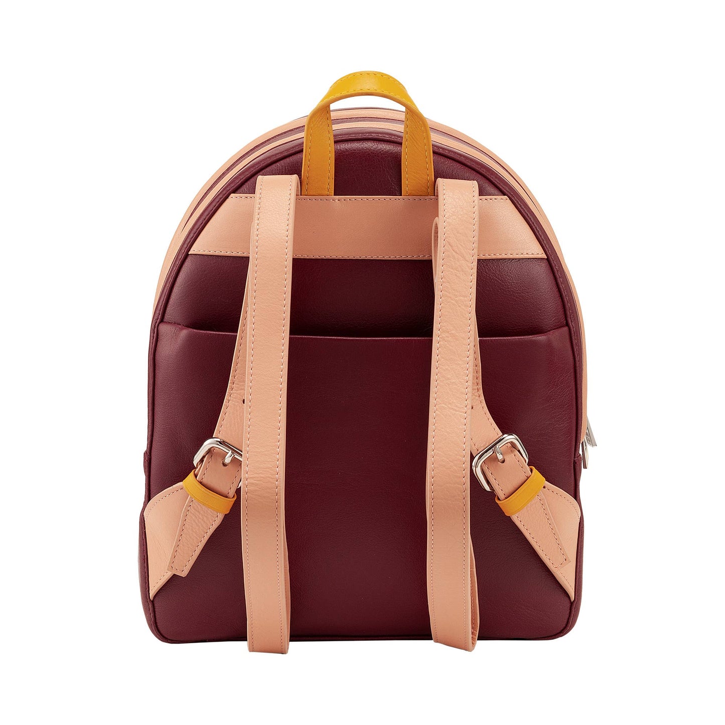 Zaino in pelle da donna Dudu con doppia cerniera bordeaux