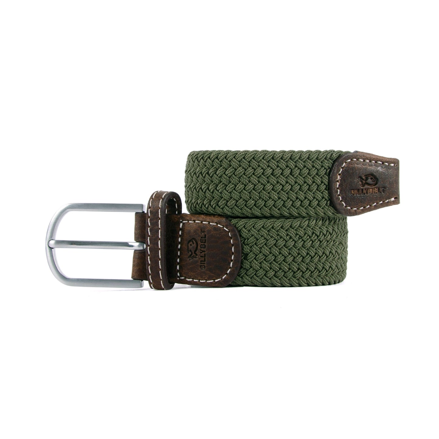 Cintura Intrecciata Elastica Verde Militare