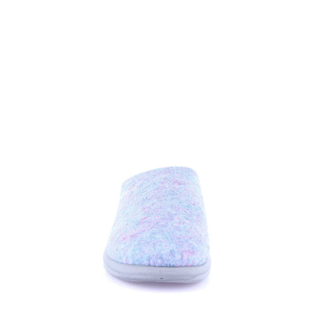 Pantofola Donna Grunland in feltro di Lana Ceruleo