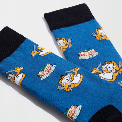 Calzini BeGarfield Foodie - Calzini in Cotone 100% Biologico: Blu - Taglia 41/46