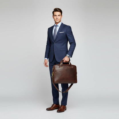 Borsa da Lavoro in Pelle Marrone – Elegante e Professionale