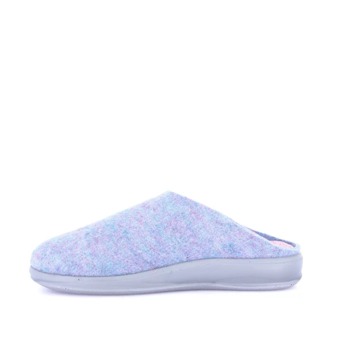 Pantofola Donna Grunland in feltro di Lana Ceruleo