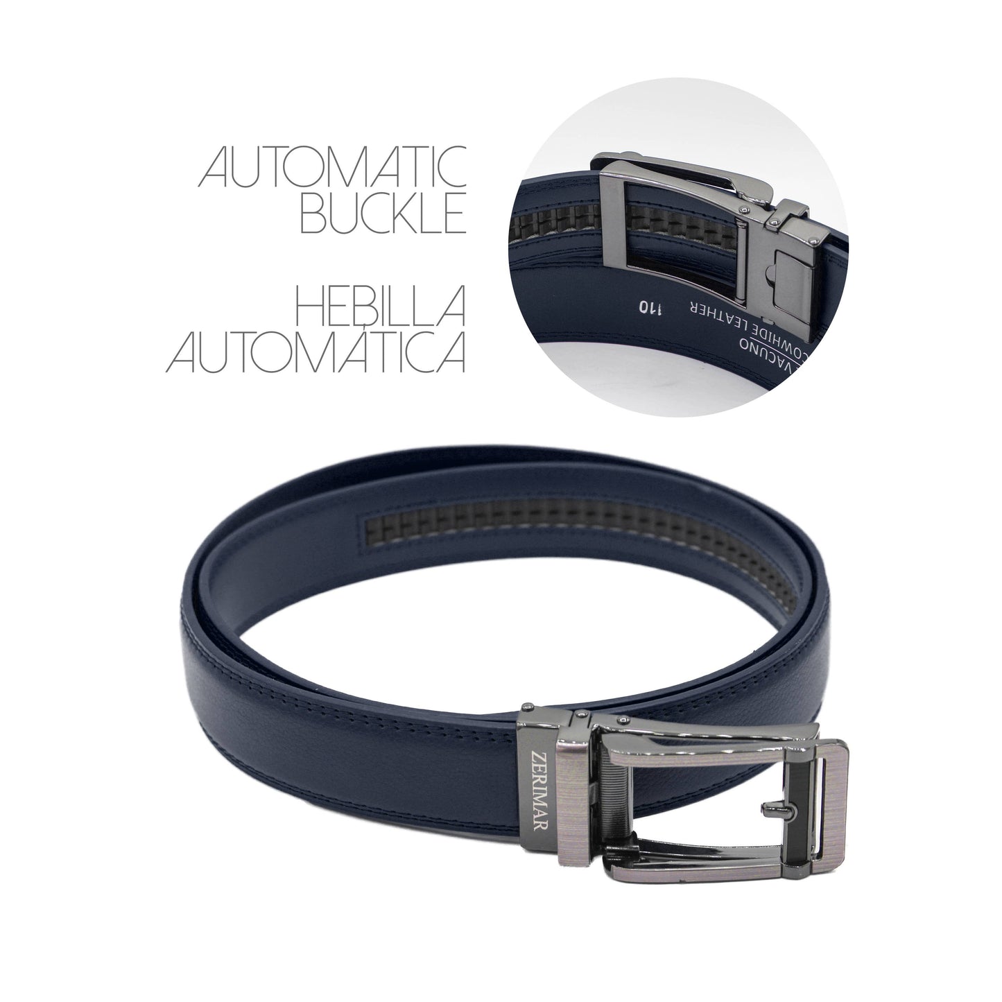 Cintura in pelle premium Zerimar con fibbia automatica elegante da 30 mm