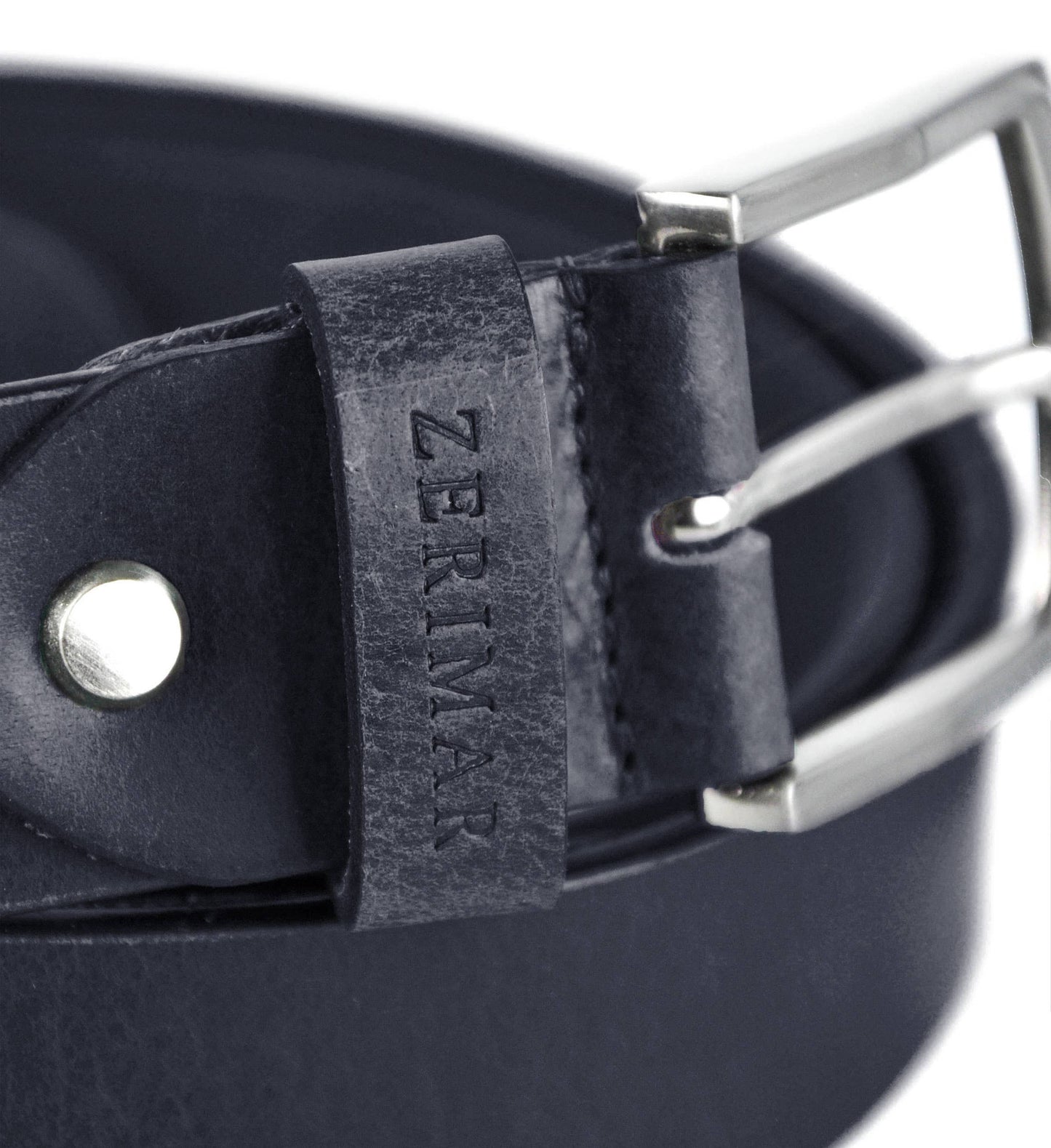 Cintura da uomo in Vera Pelle: Blu / 120