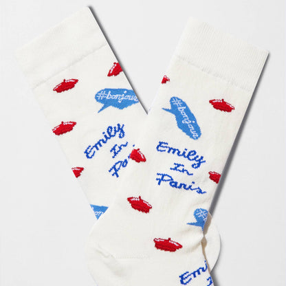 Calzini BeEmilyInParis Bonjour - 100% Cotone Biologico - Taglia 36/40