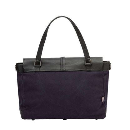 Borsa a tracolla da donna DUDU Large in pelle nero e tela blu