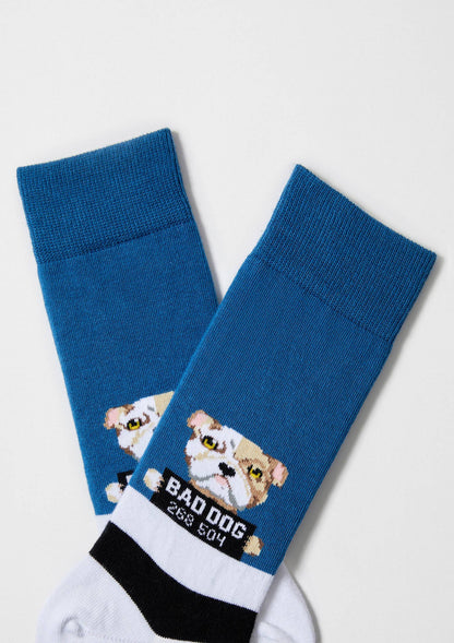 BeBad Dog - Calzini in Cotone 100% Biologico: Blu - Taglia 41/46