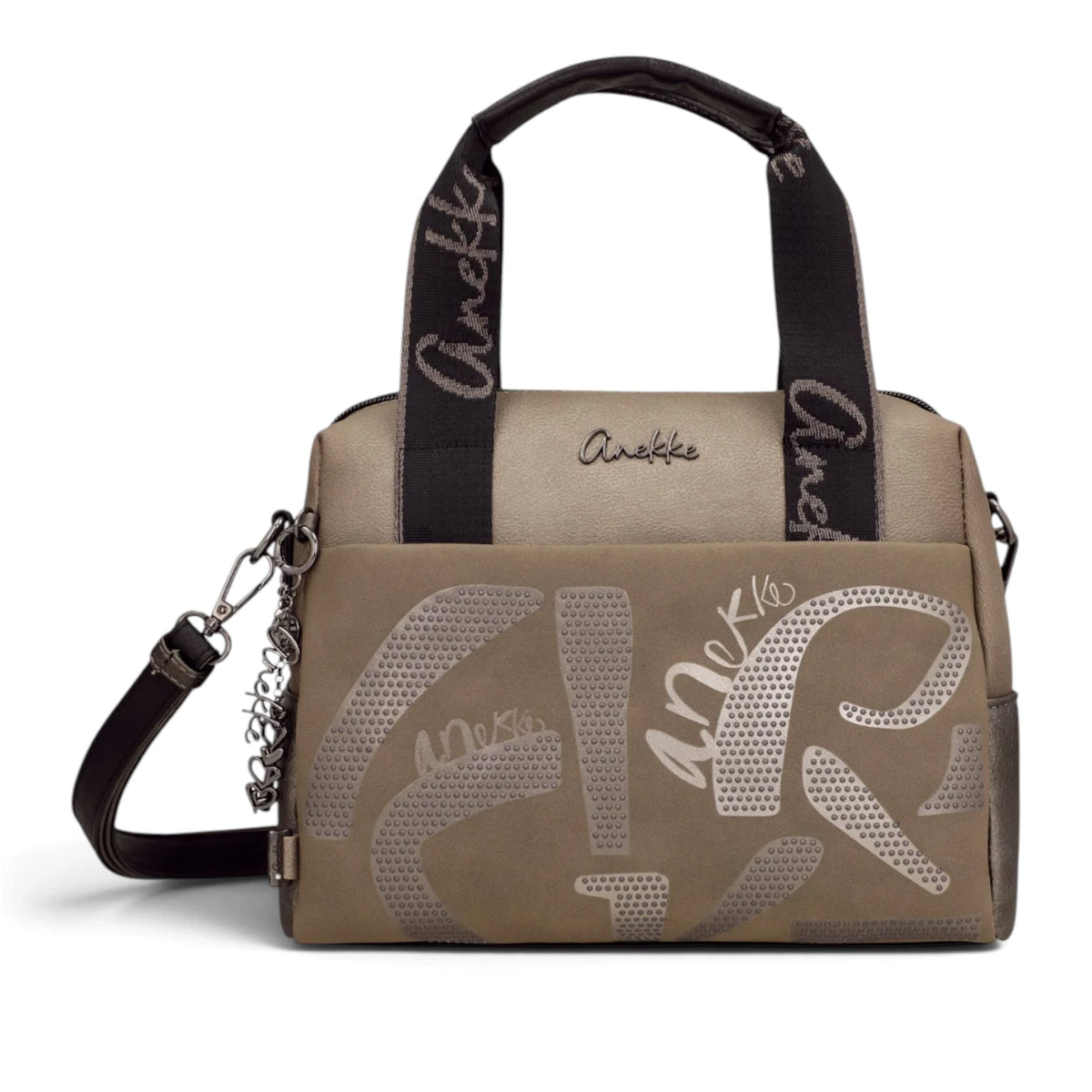 Borsa a Mano Donna Anekke in Ecopelle Stampata Taupe con Tracolla