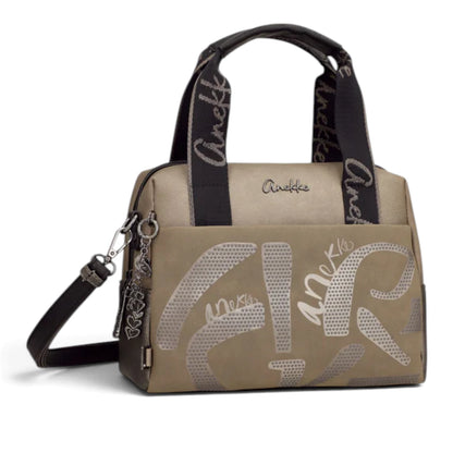 Borsa a Mano Donna Anekke in Ecopelle Stampata Taupe con Tracolla