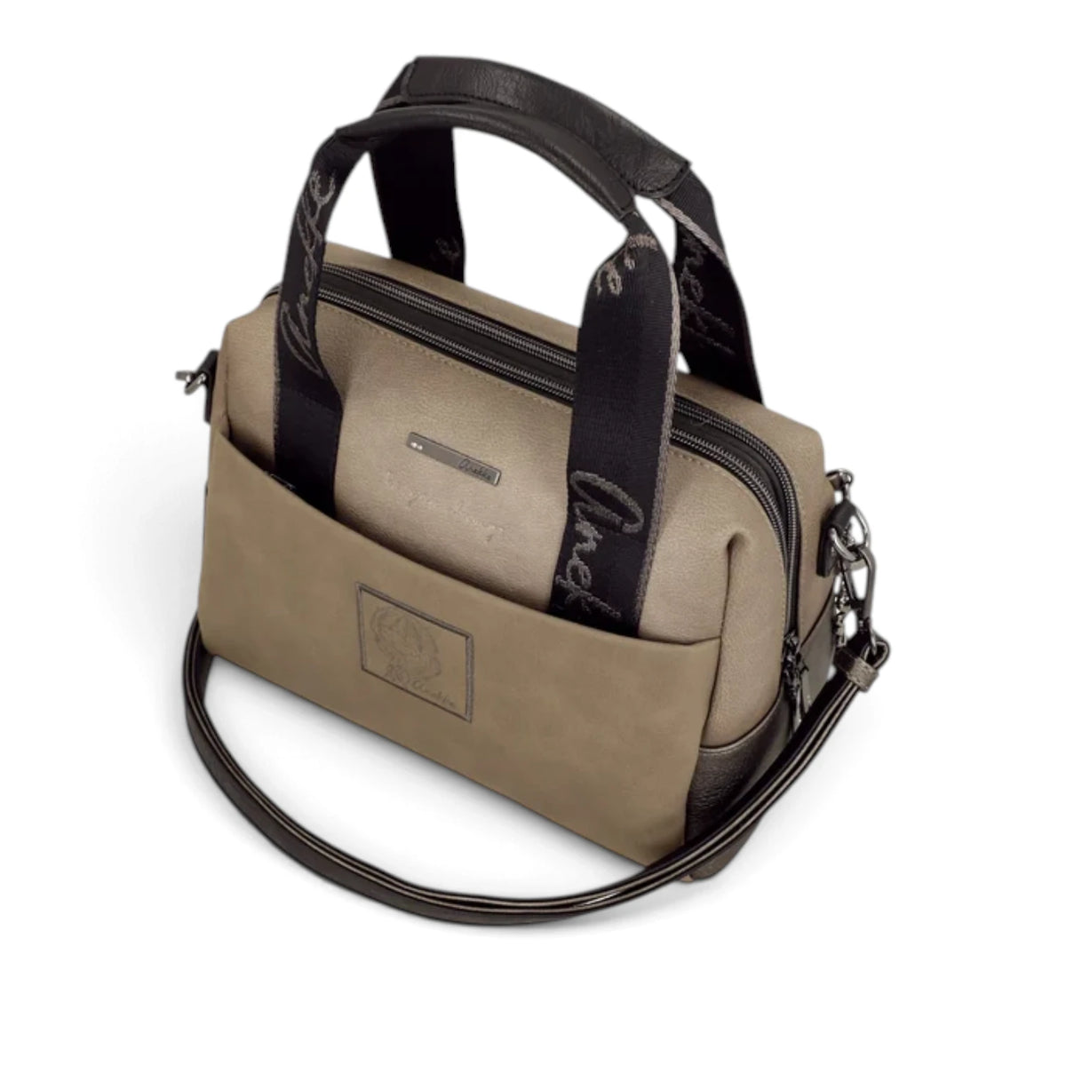 Borsa a Mano Donna Anekke in Ecopelle Stampata Taupe con Tracolla