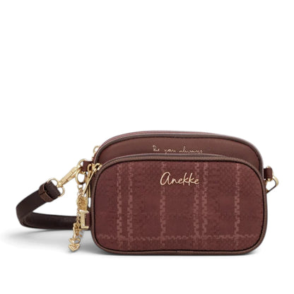 Borsa a Tracolla Donna Anekke in Ecopelle Stampata Bordò