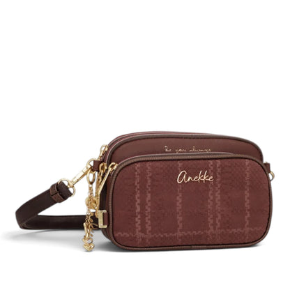 Borsa a Tracolla Donna Anekke in Ecopelle Stampata Bordò