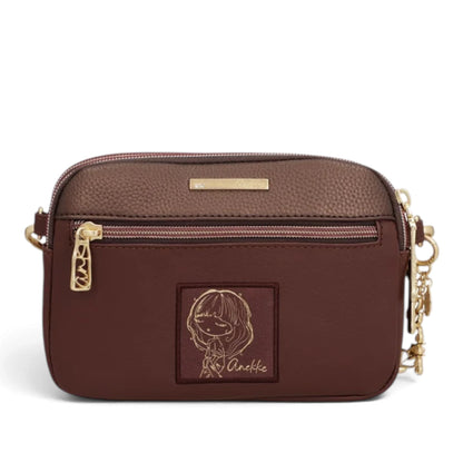 Borsa a Tracolla Donna Anekke in Ecopelle Stampata Bordò