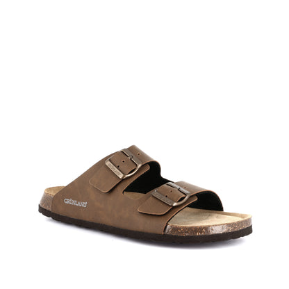 Scalzato Uomo Grunland doppia fascia Marrone