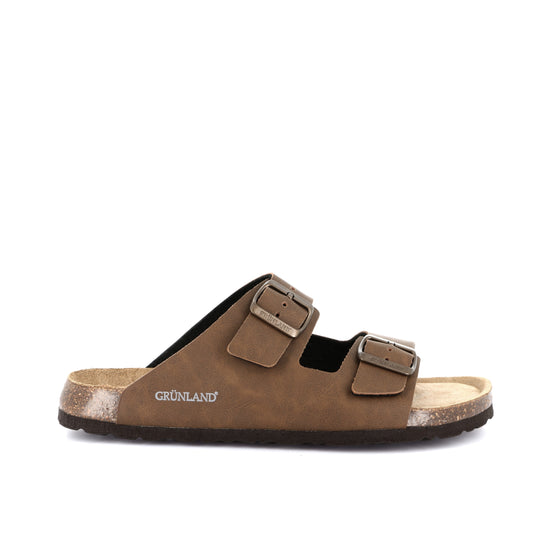 Scalzato Uomo Grunland doppia fascia Marrone