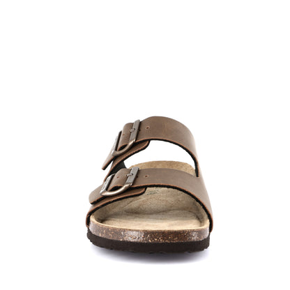Scalzato Uomo Grunland doppia fascia Marrone