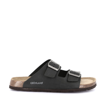 Scalzato Uomo Grunland doppia fascia Nero