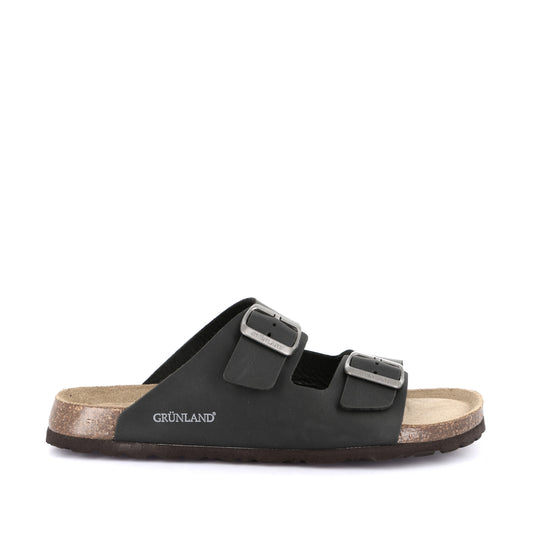 Scalzato Uomo Grunland doppia fascia Nero