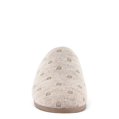 Pantofola Donna Grunland in Maglia Beige con Sottopiede Estraibile